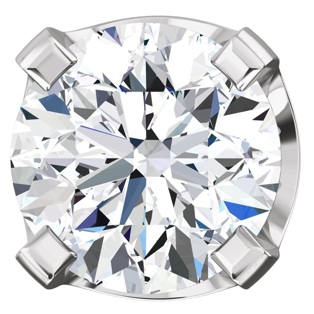 5mm, 1.0cts Ice on Fire CZ 4-Prong Stud Earrings 14K White Gold - 1000Jewels.com