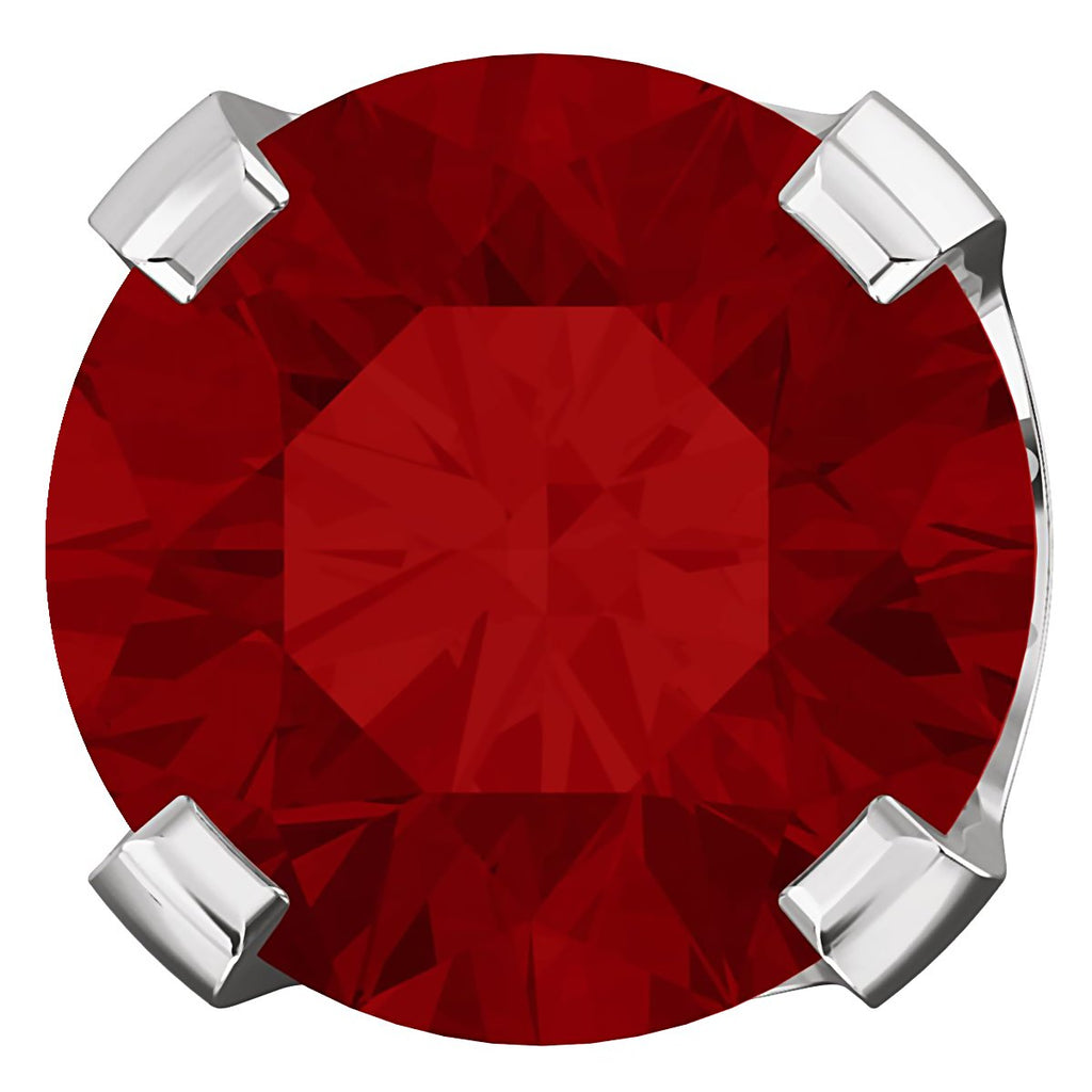 6mm, 1.5cts Genuine Natural Garnet 4-Prong Stud Earrings 14K White Gold - 1000Jewels.com
