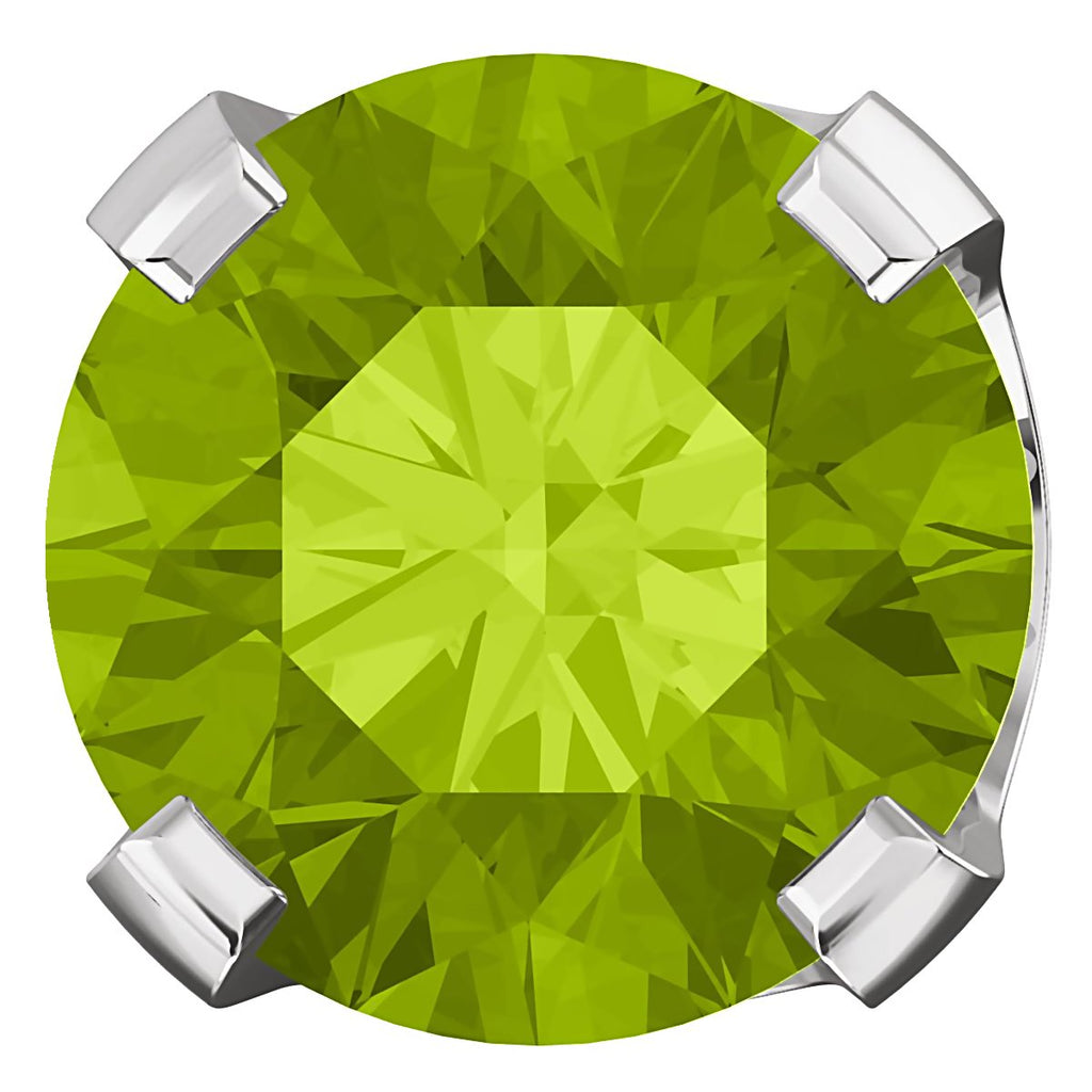 6mm, 1.5cts Natural Peridot 4-Prong Stud Earrings 14K White Gold - 1000Jewels.com
