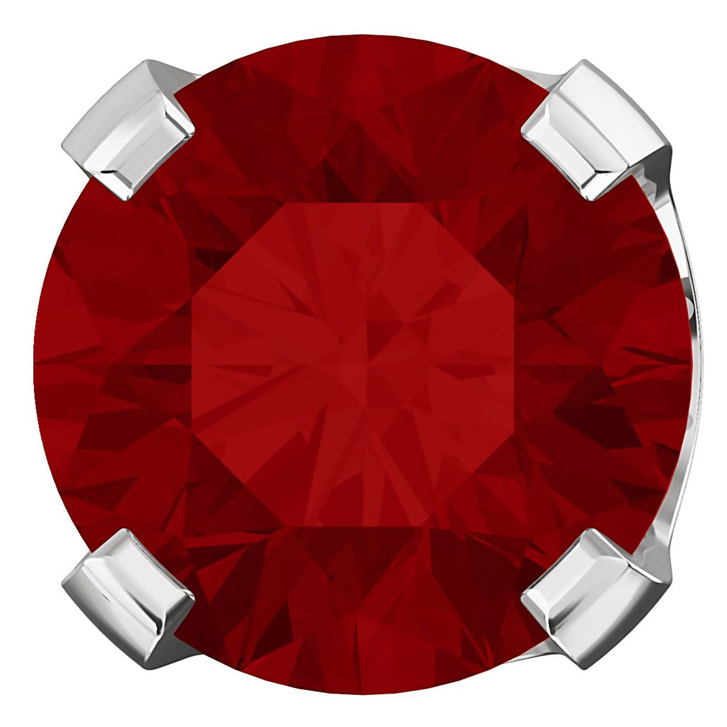 6mm, 1.5cts Simulated Red Ruby 4-Prong Stud Earrings 14K White Gold - 1000Jewels.com