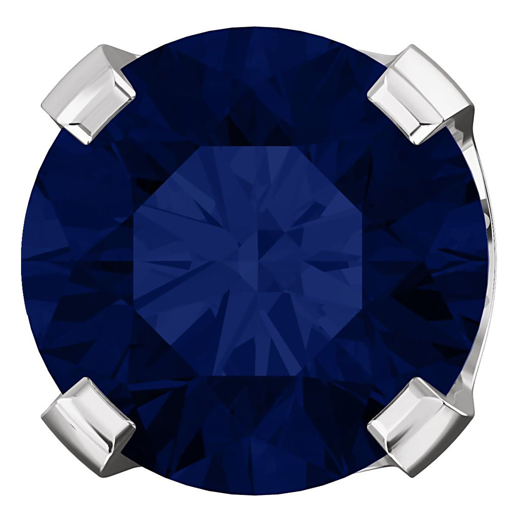 6mm, 1.5cts Trustmark Created Sapphire 4-Prong Stud Earrings 14K White Gold - 1000Jewels.com