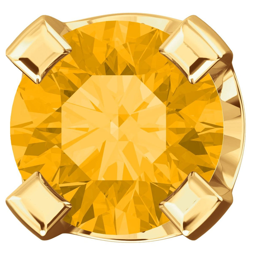 2mm, 0.06cts Genuine Natural Citrine 4-Prong Screw Back Stud Earrings 14K Yellow Gold - 1000Jewels.com