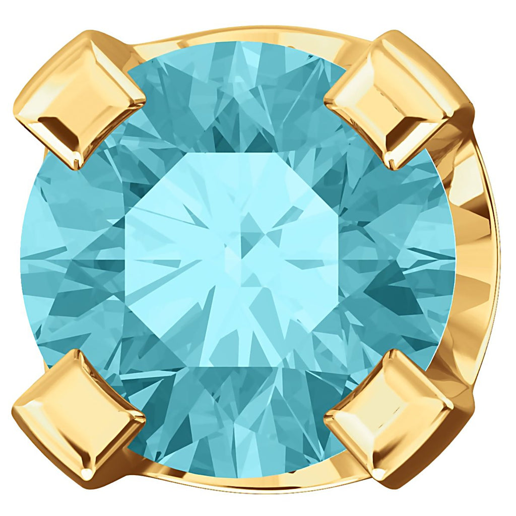 2mm, 0.06cts Genuine Natural Blue Zircon 4-Prong Screw Back Stud Earrings 14K Yellow Gold - 1000Jewels.com