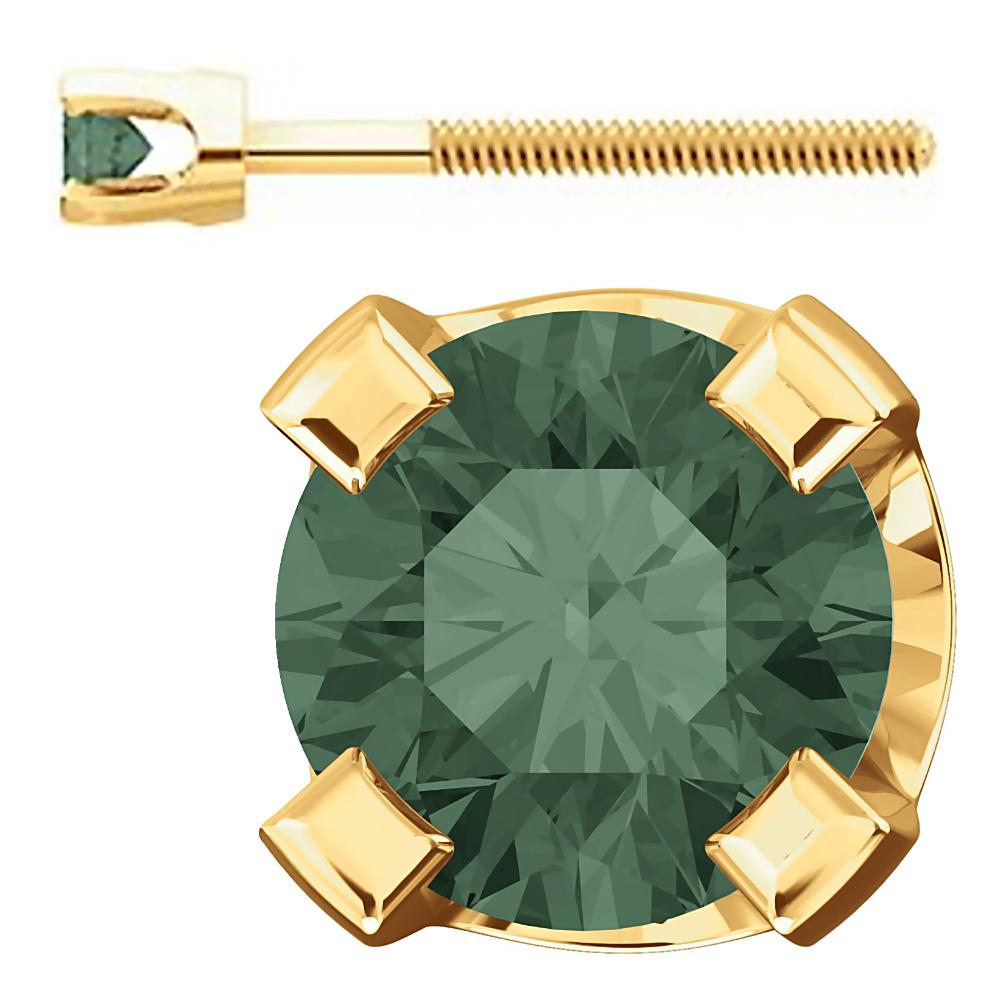 2mm, 0.06cts Color Change Chatham Created Alexandrite Screw Back Earrings 14K Yellow Gold - 1000Jewels.com