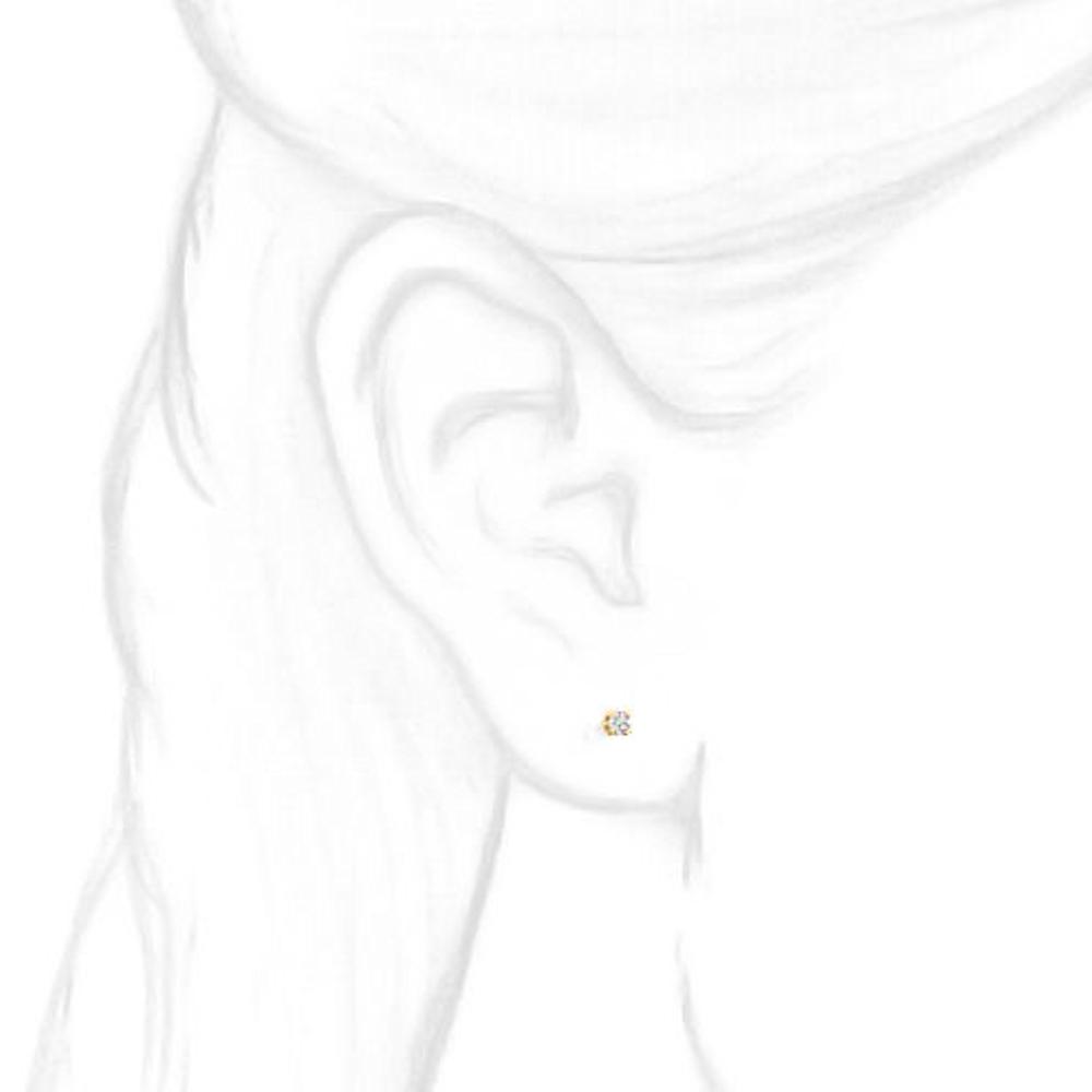 2mm, 0.06cts Ice on Fire CZ 4-Prong Screw Back Stud Earrings 14K Yellow Gold - 1000Jewels.com