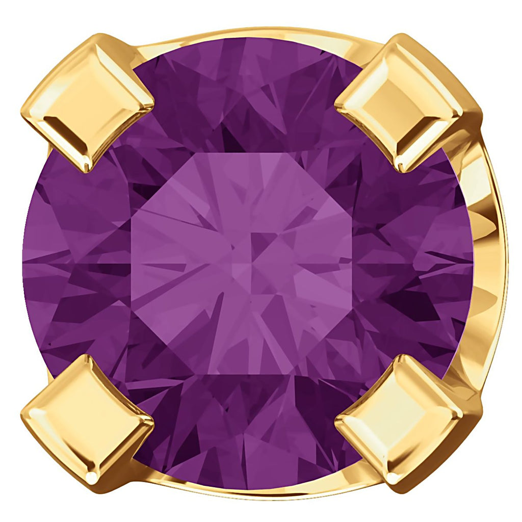 3mm, 0.2cts Trustmark Created Alexandrite Screw Back Earrings 14K Yellow Gold - 1000Jewels.com