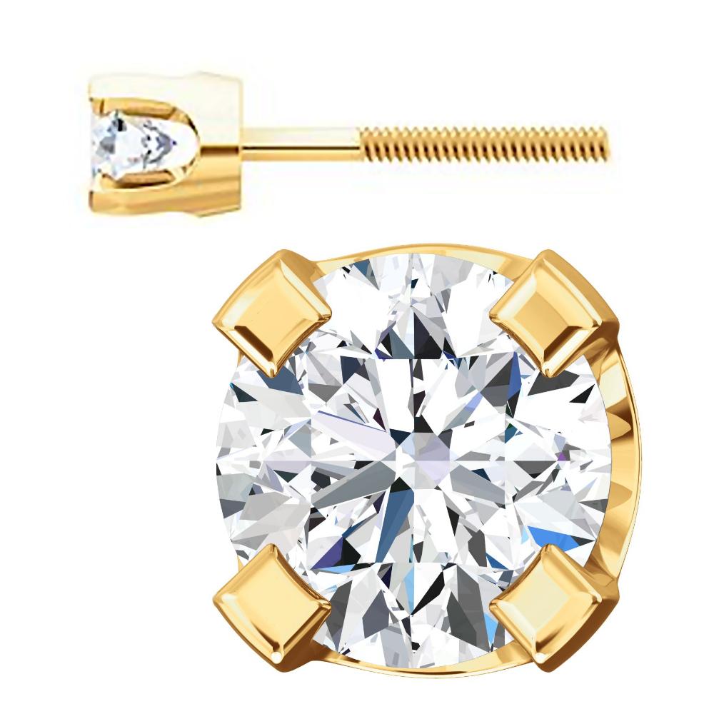 3mm, 0.2cts Ice on Fire CZ 4-Prong Screw Back Stud Earrings 14K Yellow Gold - 1000Jewels.com
