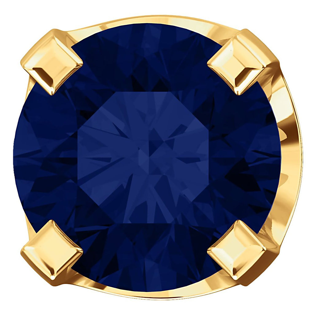 4mm, 0.5cts Trustmark Created Sapphire 4-Prong Screw Back Stud Earrings 14K Yellow Gold - 1000Jewels.com