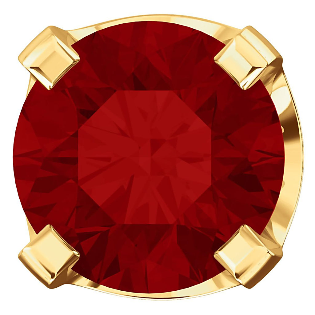 5mm, 1.0cts Genuine Natural Garnet 4-Prong Screw Back Stud Earrings 14K Yellow Gold - 1000Jewels.com
