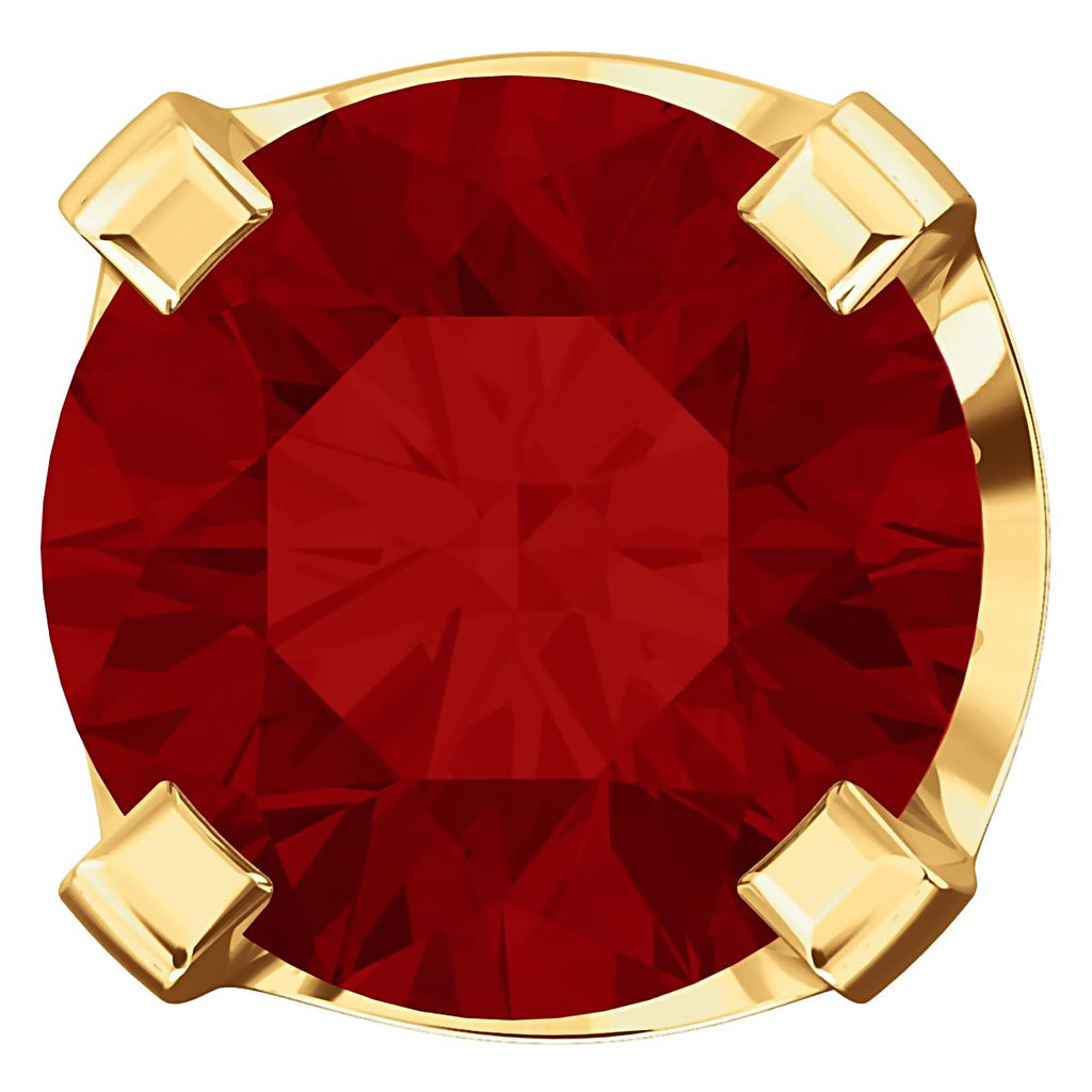 5mm, 1.0cts Chatham Created Red Ruby 4-Prong Screw Back Stud Earrings 14K Yellow Gold - 1000Jewels.com