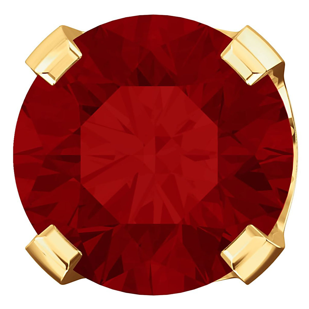 6mm, 1.5cts Genuine Natural Garnet 4-Prong Screw Back Stud Earrings 14K Yellow Gold - 1000Jewels.com