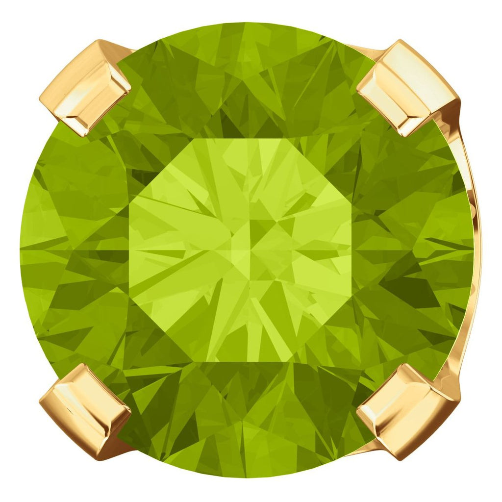 6mm, 1.5cts Natural Peridot 4-Prong Screw Back Stud Earrings 14K Yellow Gold - 1000Jewels.com
