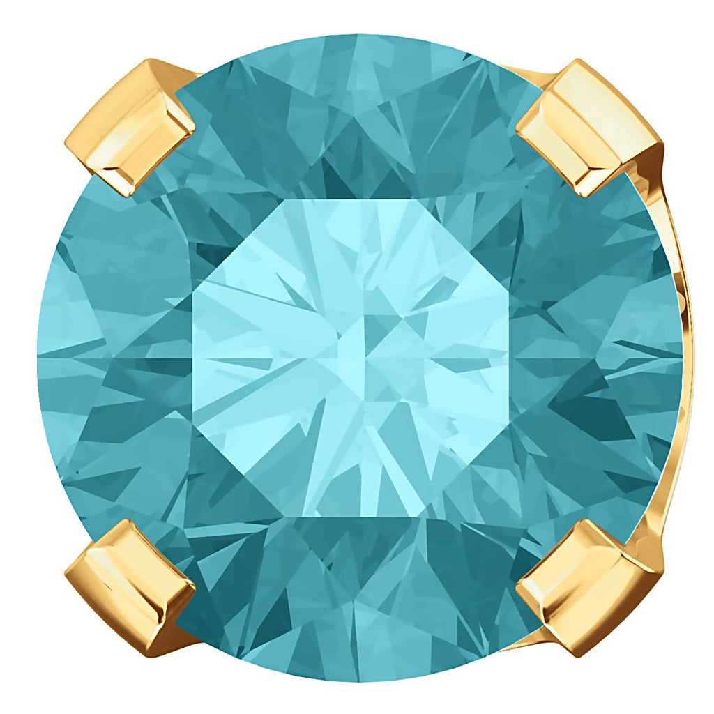 6mm, 1.5cts Genuine Natural Blue Zircon 4-Prong Screw Back Stud Earrings 14K Yellow Gold - 1000Jewels.com