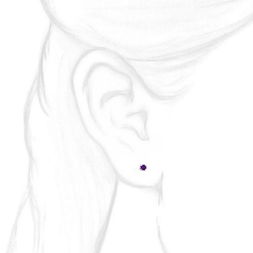 2mm, 0.06cts Genuine Natural Amethyst 4-Prong Screw Back Stud Earrings 14K White Gold - 1000Jewels.com