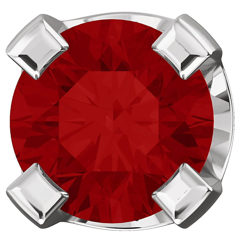 2mm, 0.06cts Genuine Natural Garnet 4-Prong Screw Back Stud Earrings 14K White Gold - 1000Jewels.com