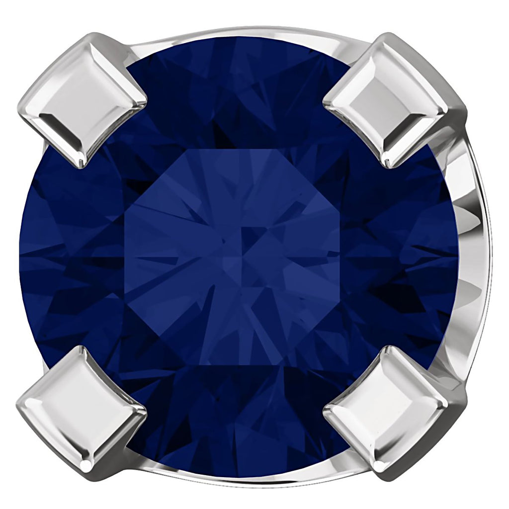 3mm, 0.2cts Trustmark Created Sapphire 4-Prong Screw Back Stud Earrings 14K White Gold - 1000Jewels.com