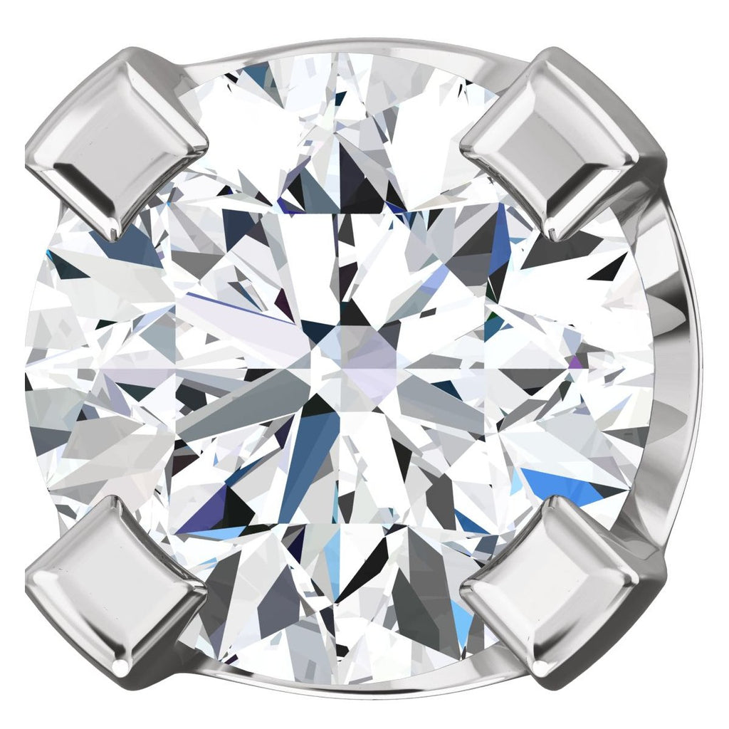 3mm, 0.2cts Ice on Fire CZ 4-Prong Screw Back Stud Earrings 14K White Gold - 1000Jewels.com