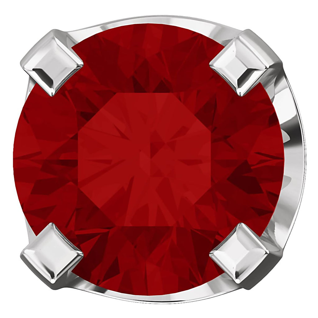 4mm, 0.5cts Genuine Natural Garnet 4-Prong Screw Back Stud Earrings 14K White Gold - 1000Jewels.com