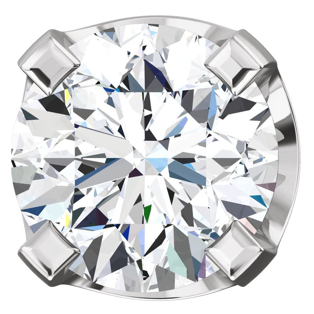 4mm, 0.5cts Ice on Fire CZ 4-Prong Screw Back Stud Earrings 14K White Gold - 1000Jewels.com