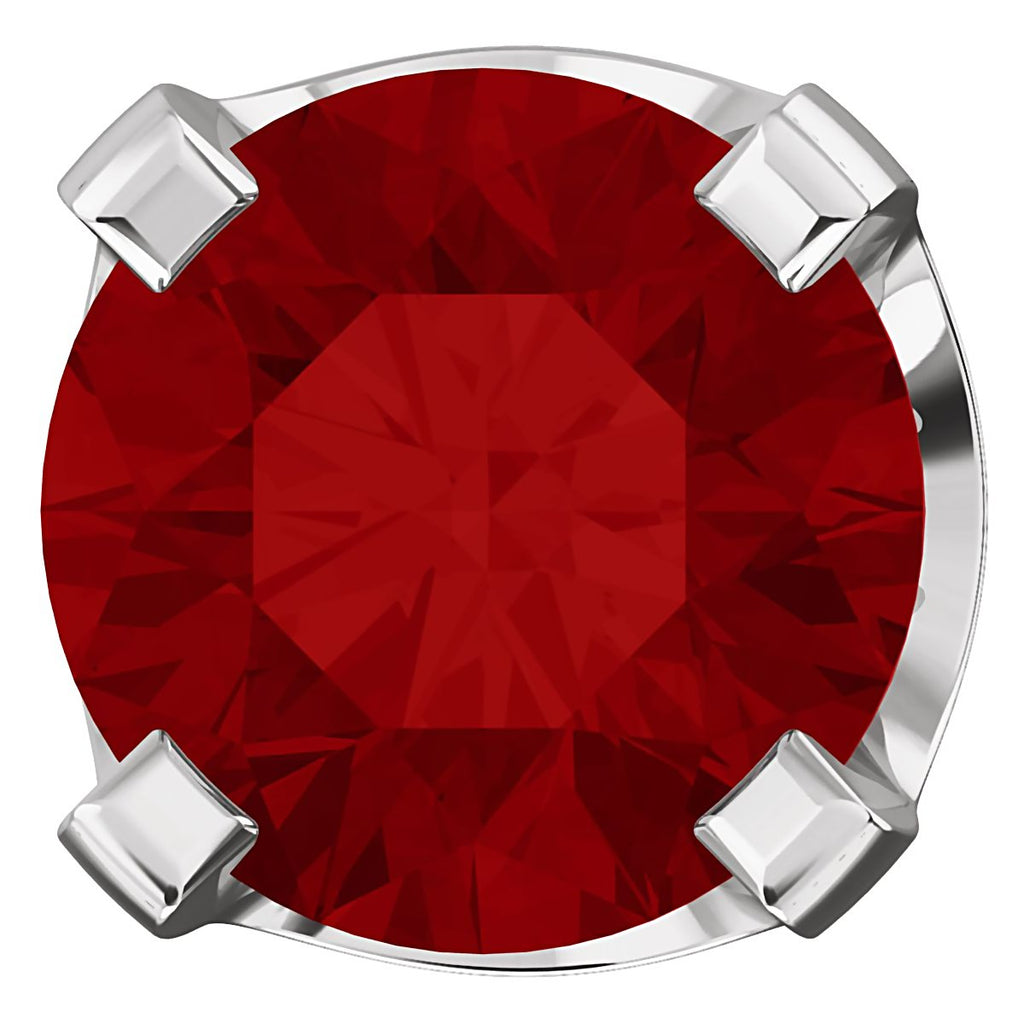 5mm, 1.0cts Genuine Natural Garnet 4-Prong Screw Back Stud Earrings 14K White Gold - 1000Jewels.com