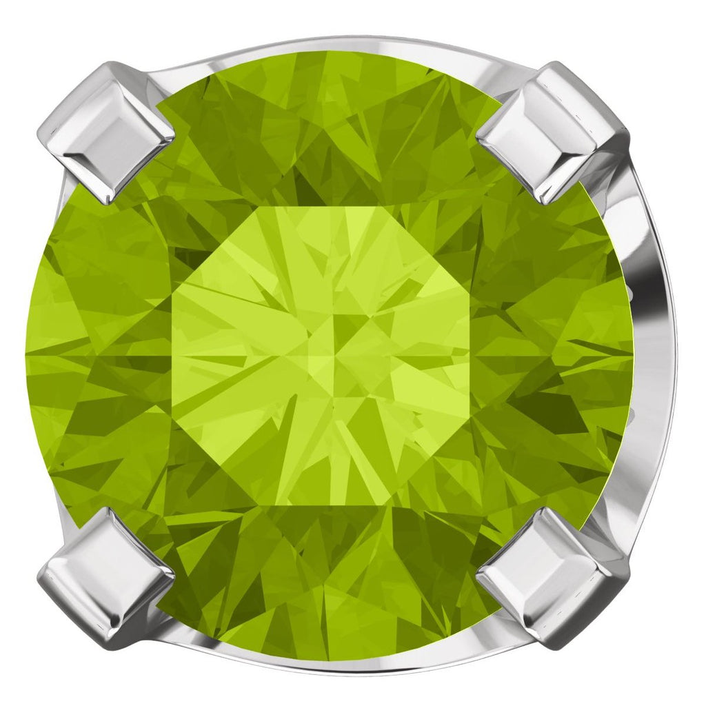 5mm, 1.0cts Natural Peridot 4-Prong Screw Back Stud Earrings 14K White Gold - 1000Jewels.com