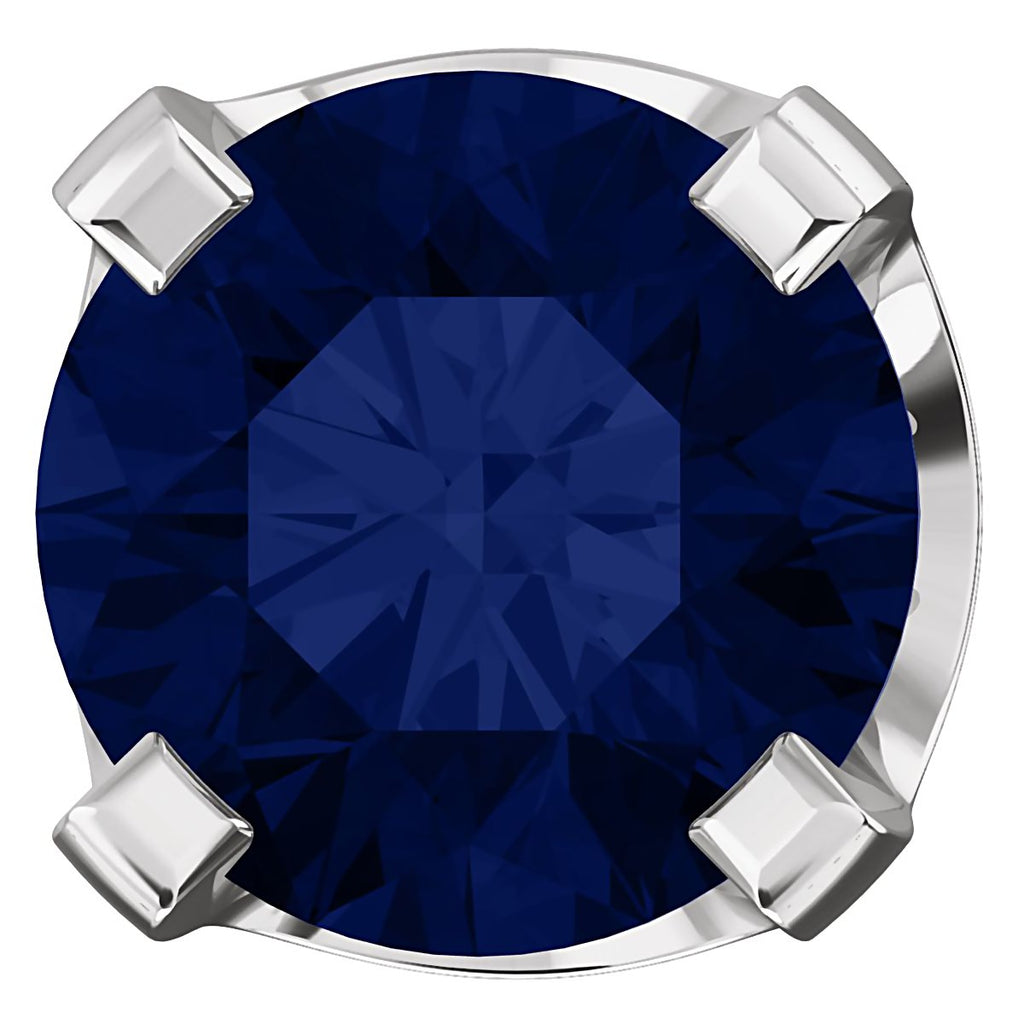 5mm, 1.0cts Simulated Sapphire 4-Prong Screw Back Stud Earrings 14K White Gold - 1000Jewels.com