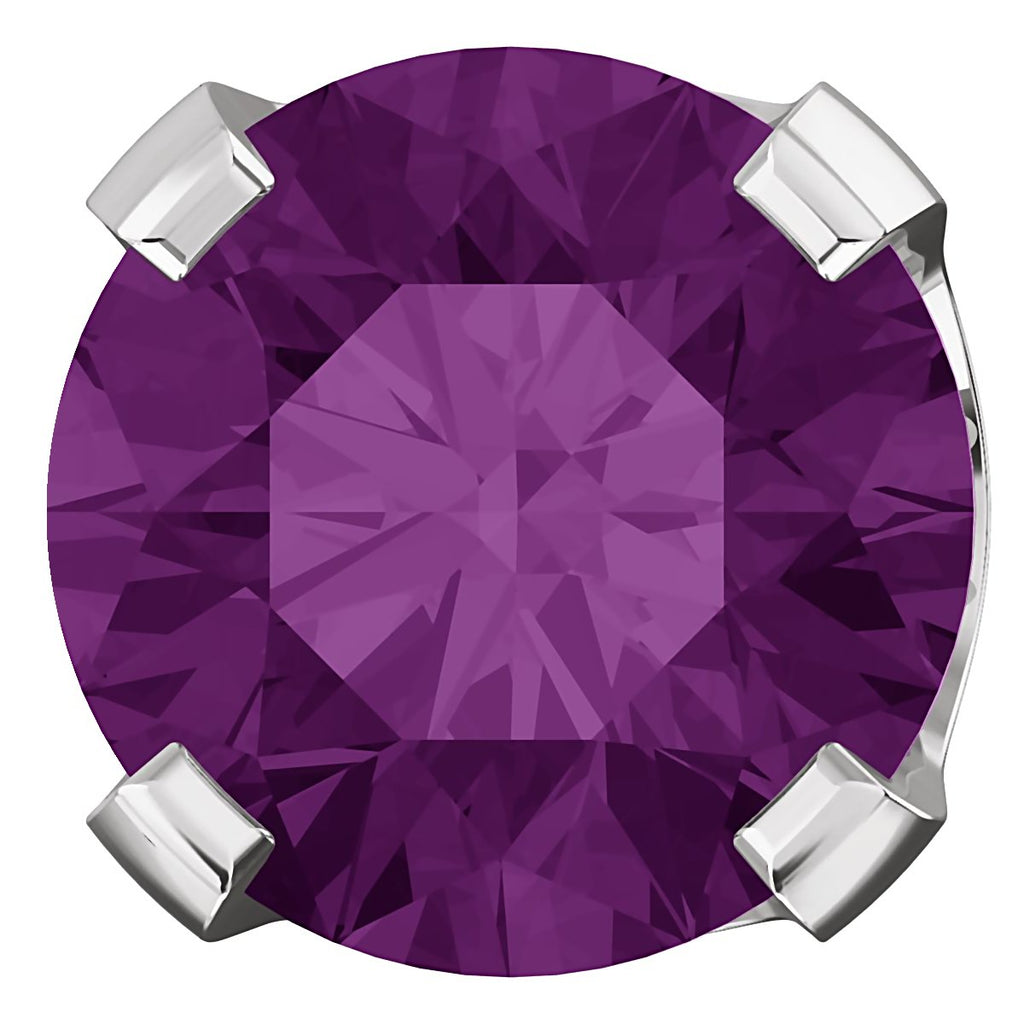 6mm, 1.5cts Trustmark Created Alexandrite Screw Back Earrings 14K White Gold - 1000Jewels.com