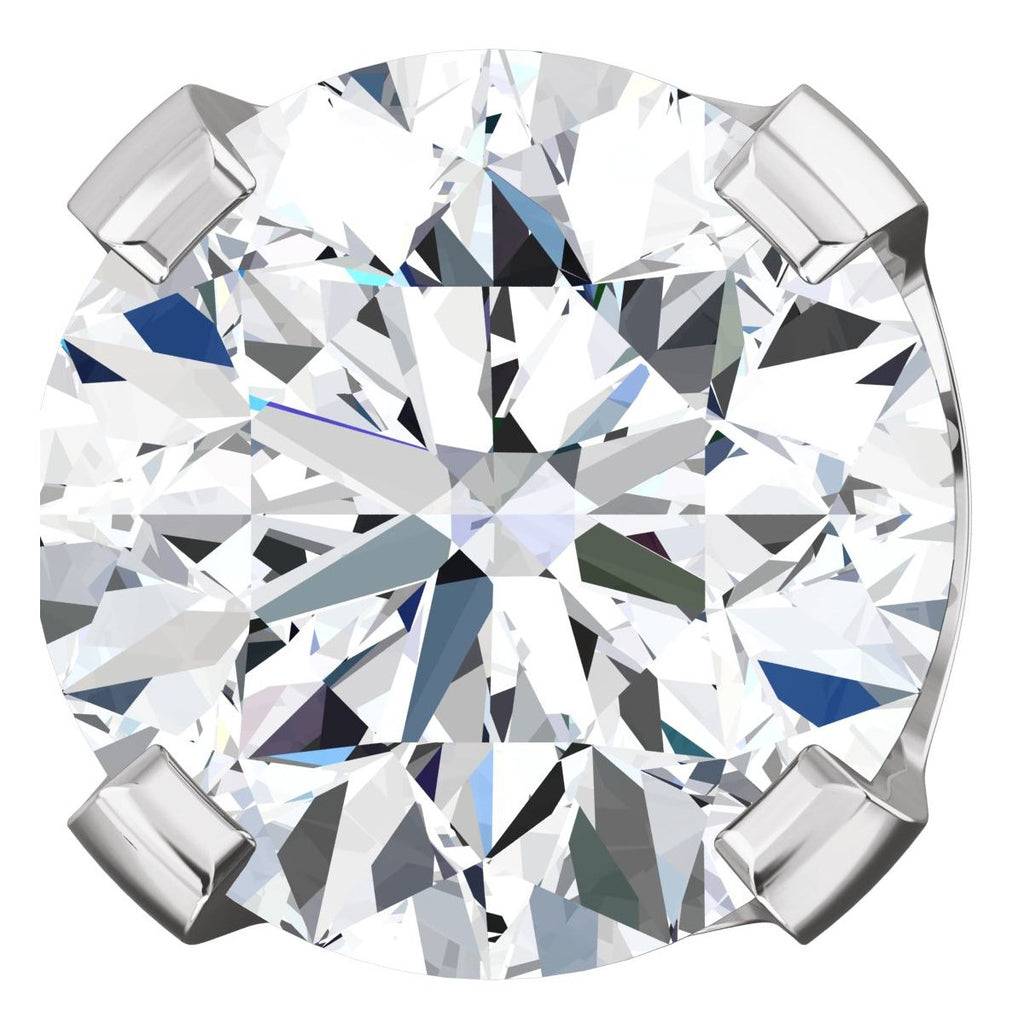 6mm, 1.5cts Ice on Fire CZ 4-Prong Screw Back Stud Earrings 14K White Gold - 1000Jewels.com