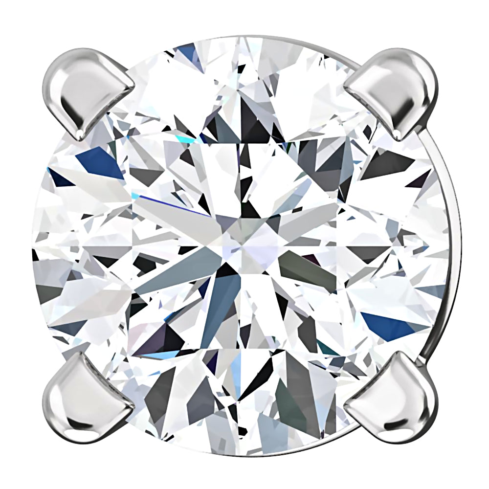 4mm, Brilliant Cut Ice on Fire Diamond CZ 14K White Gold Cast Basket Stud Earrings