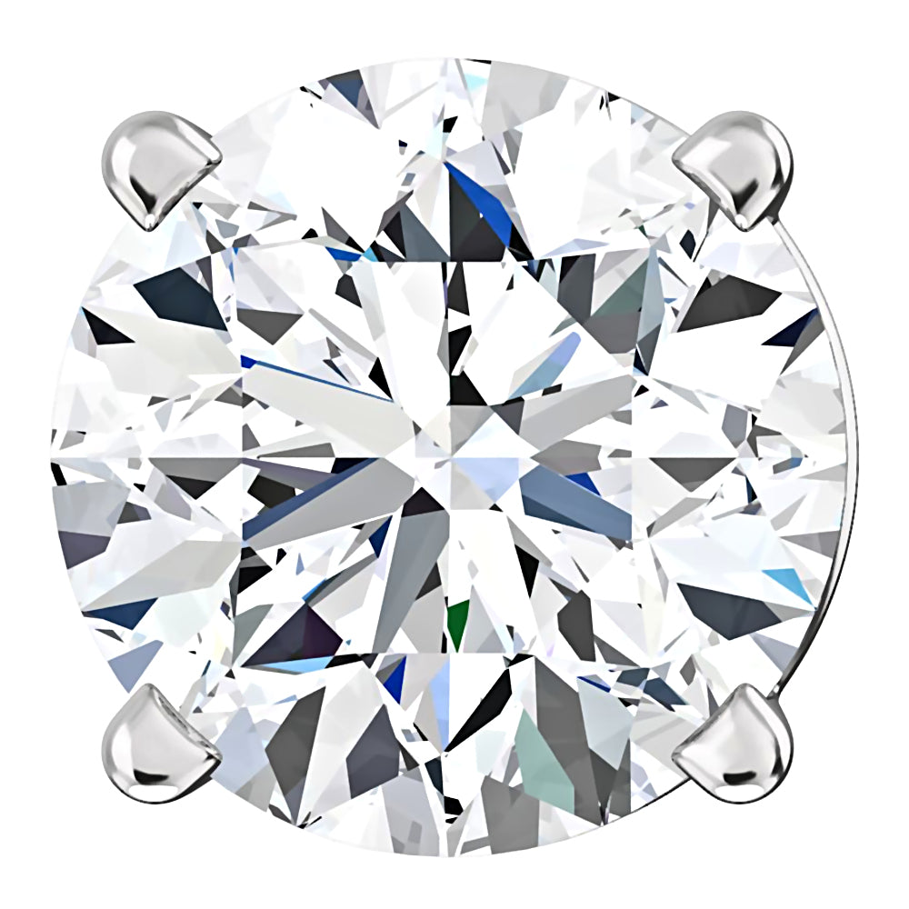 6mm, Brilliant Cut Ice on Fire Diamond CZ 14K White Gold Cast Basket Stud Earrings