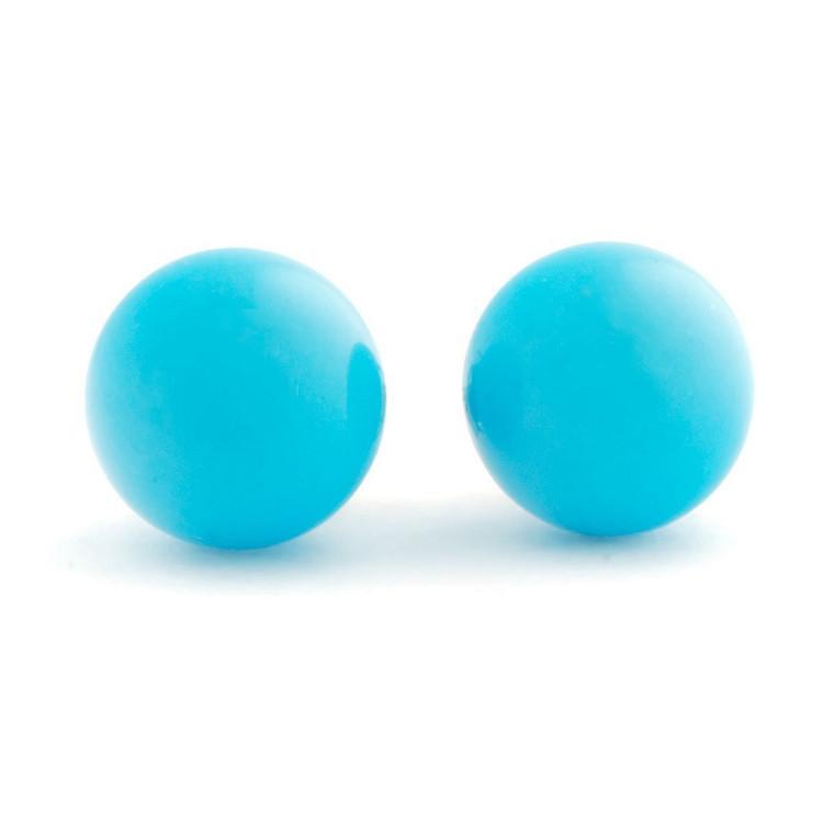 6mm Sleeping Beauty Turquoise Ball Stud Earrings 14-20 Gold Filled