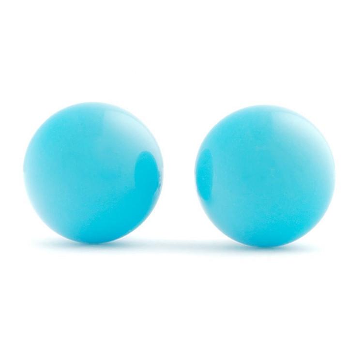 10mm Sleeping Beauty Turquoise Ball Stud Earrings 14-20 Gold Filled