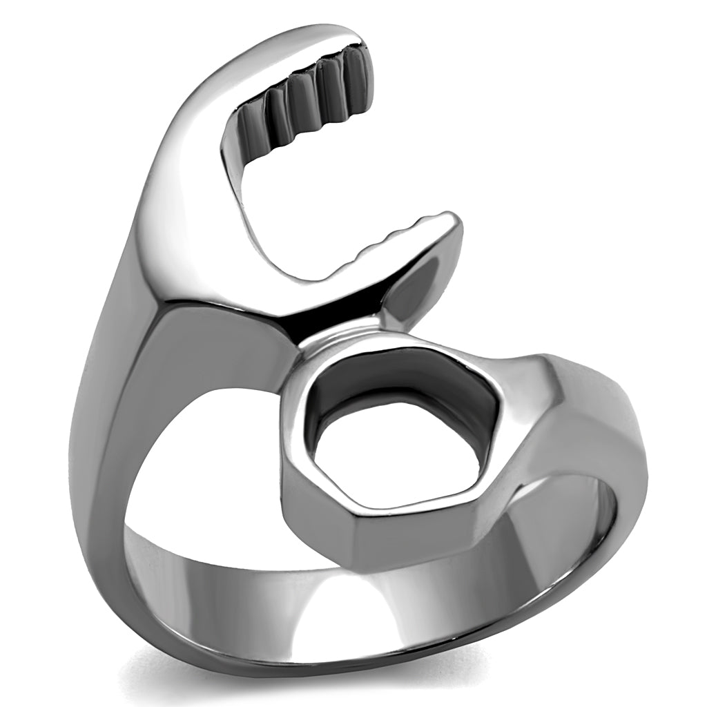Mark: Contemporary Mechanics Wrench Mens Ring 316 Stainless Steel - Trustmark Jewelers - Mens Rings