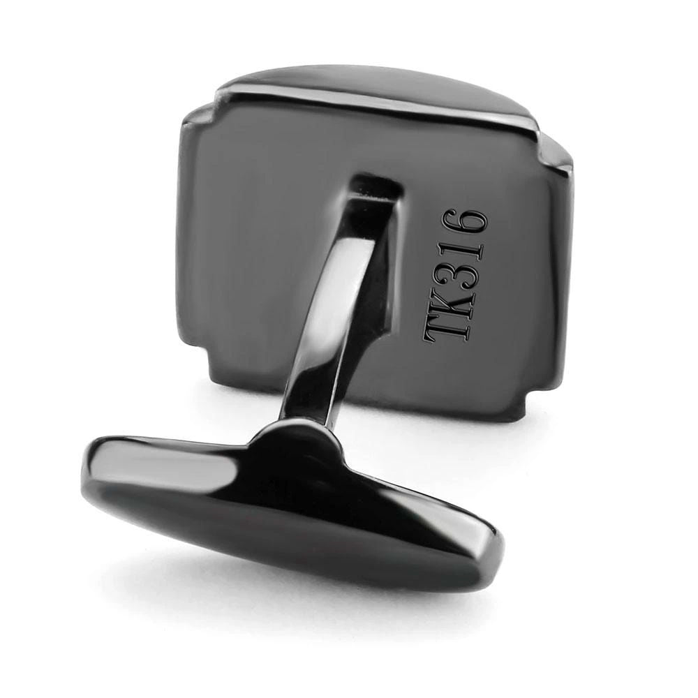 Oligoclase Stripe Cufflinks Stainless Steel IP Light Black