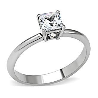 Verena: 0.87ct Russian Ice Diamond CZ Solitaire Promise Ring 316 Steel - Trustmark Jewelers - Promise Rings