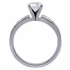 Danara: Classic Stainless Steel Russian Ice Diamond CZ Engagement Ring - Trustmark Jewelers - Engagement Rings - 4