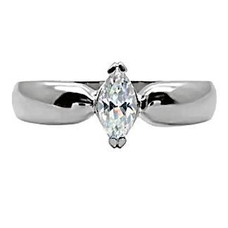Bambi: 0.50ct Russian Ice Simulated Diamond CZ Promise Ring 316 Steel - Trustmark Jewelers - Promise Rings - 1