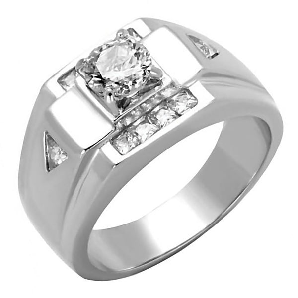 Foster: Mens 1.65ct Russian Ice on Fire CZ Solitaire Design Ring - Trustmark Jewelers - Mens Rings