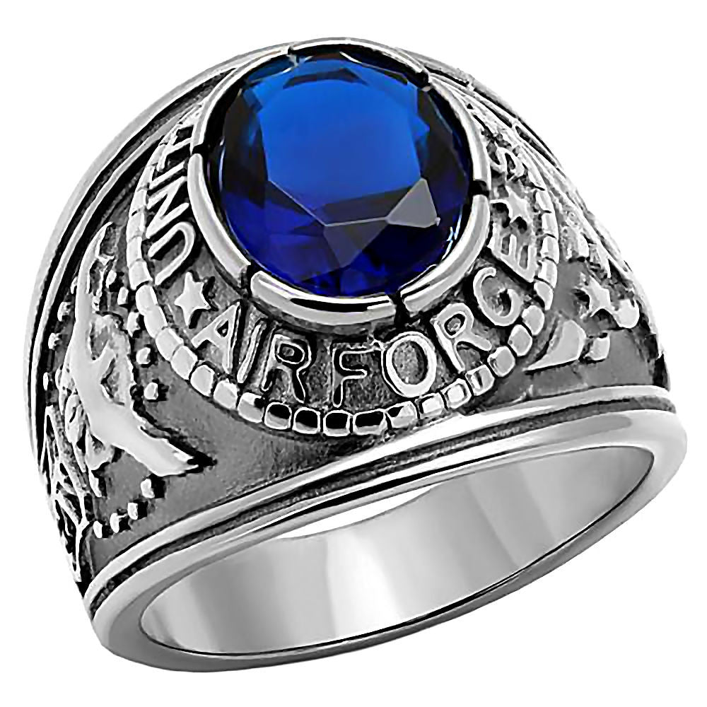 Air Force: Mens US Military Service Ring 316L Steel Aviator Wings
