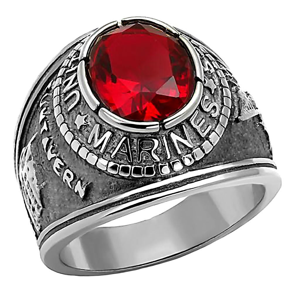 Marines: Mens US Marine Corps 316L Steel Ring Gift Tun Tavern Iwo Jima