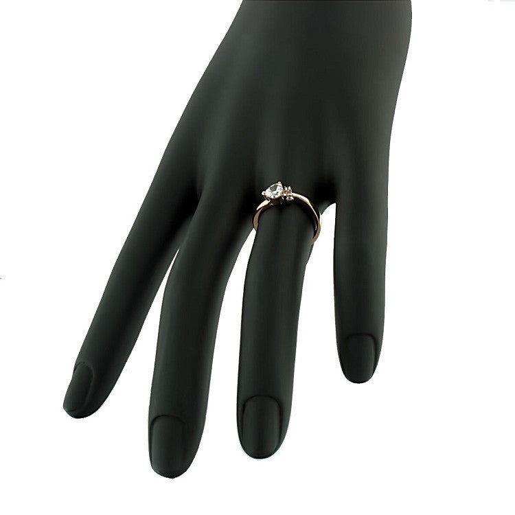 Alicia: Heart cut Russian Ice CZ IP Rose Gold 316 Steel Promise Ring - Trustmark Jewelers - Promise Rings - 4