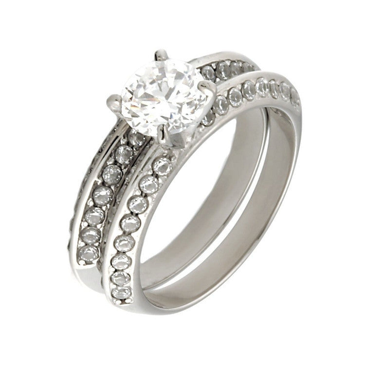 Brenna: Simply Elegant 2.32ct Russian IOF CZ 2 pc Wedding Ring Set - Trustmark Jewelers - Wedding Ring Sets - 2