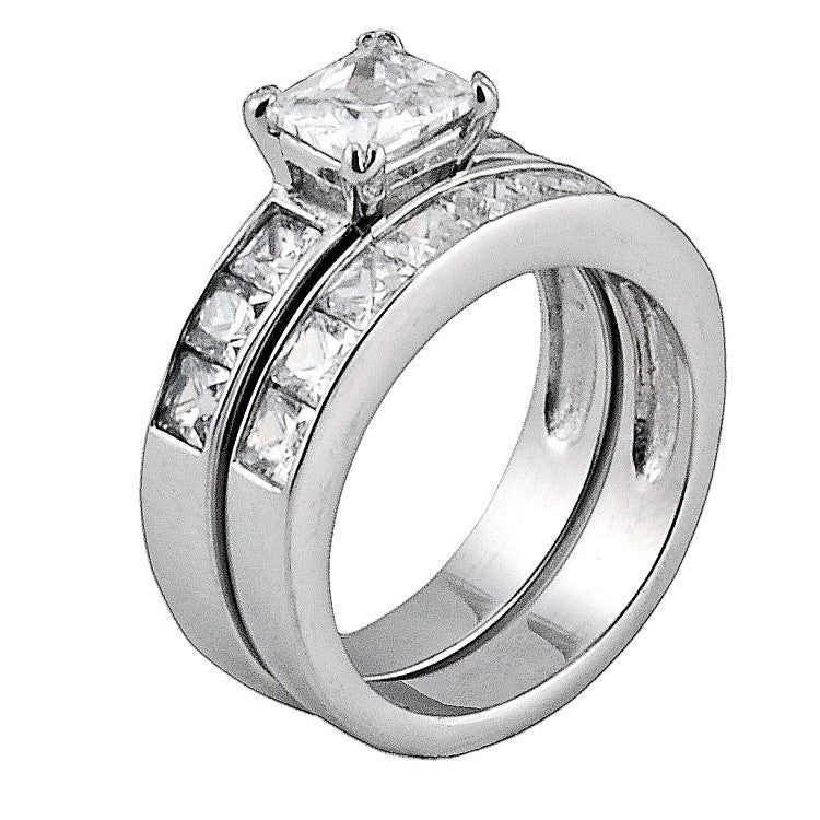 15x15mm Round Cut CZ Set in Non Tarnish Stainless Steel Womens Cocktai 15x15mm Round Cut CZ Set in Non Tarnish Stainless Steel Womens Cocktai