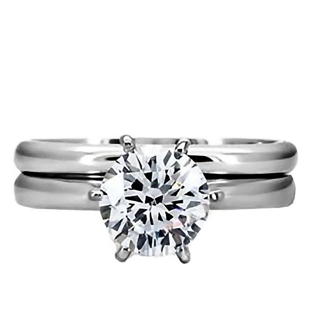 Solitaire Simulated Diamond Ring: Top Grade 1.25ct Engagement Ring